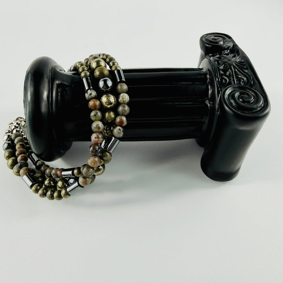 3 Armbänder zum einzeln tragen oder kombinieren mit Pyrit, Hämatit und Yoorerlite – Produktabbildung 8