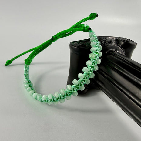 Glänzendes Katzenaugen-Rocailles Armband doppelreihig – Bracelets – mit Silber (Produktansicht)