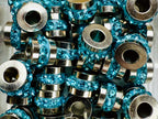 Rondell-Spacer Strass türkis (Metall): Rondell-Zwischenelement aus Metall mit Strassreihe – ideal als Highlight zwischen Perlen.