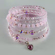 Spiralarmband mit rosa facettierten Glasperlen und Roccailles – Produktabbildung 5
